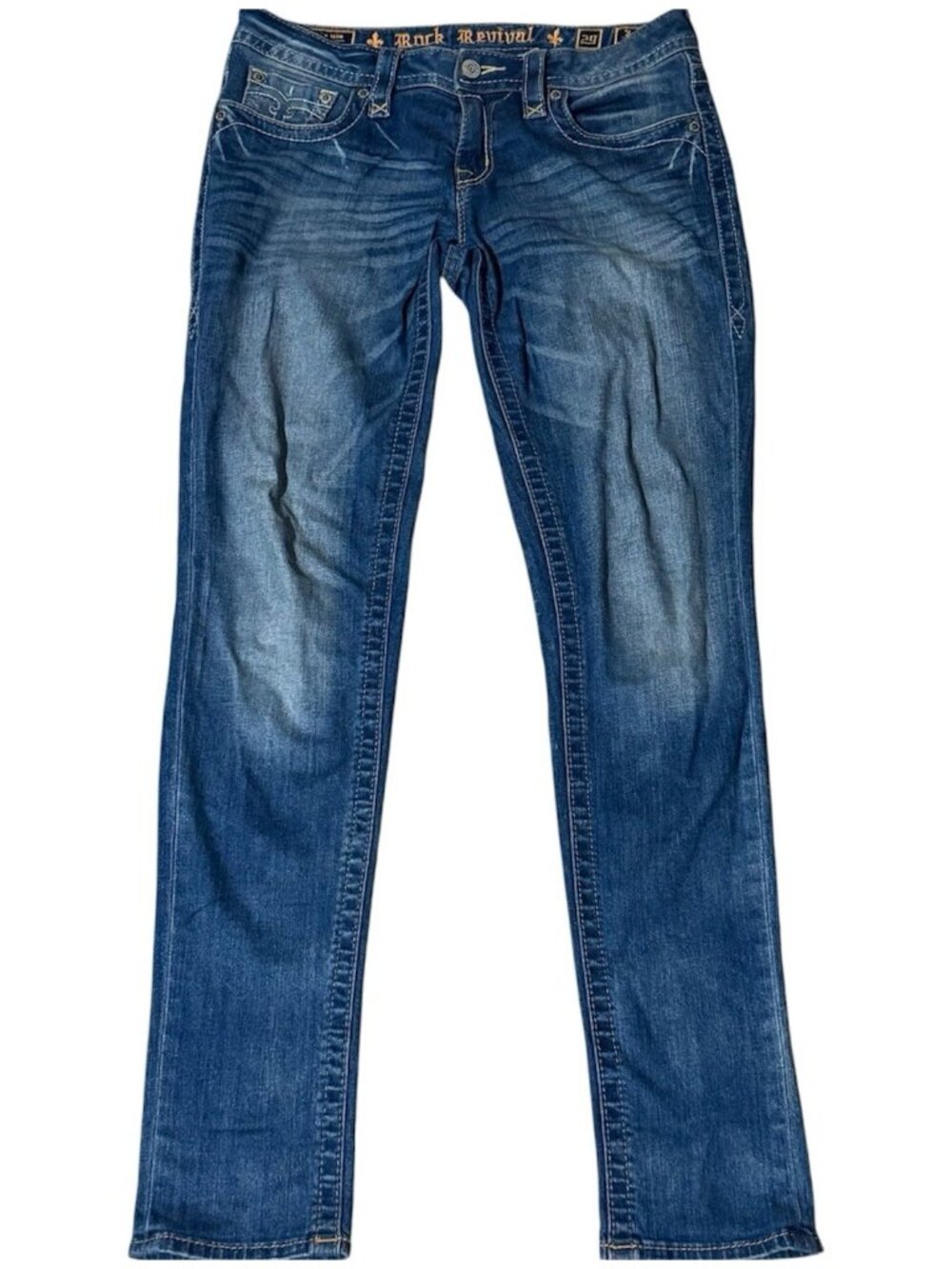 Rock Revival Jessica Skinny Straight Womens Sz 29 Jeans Mid Rise